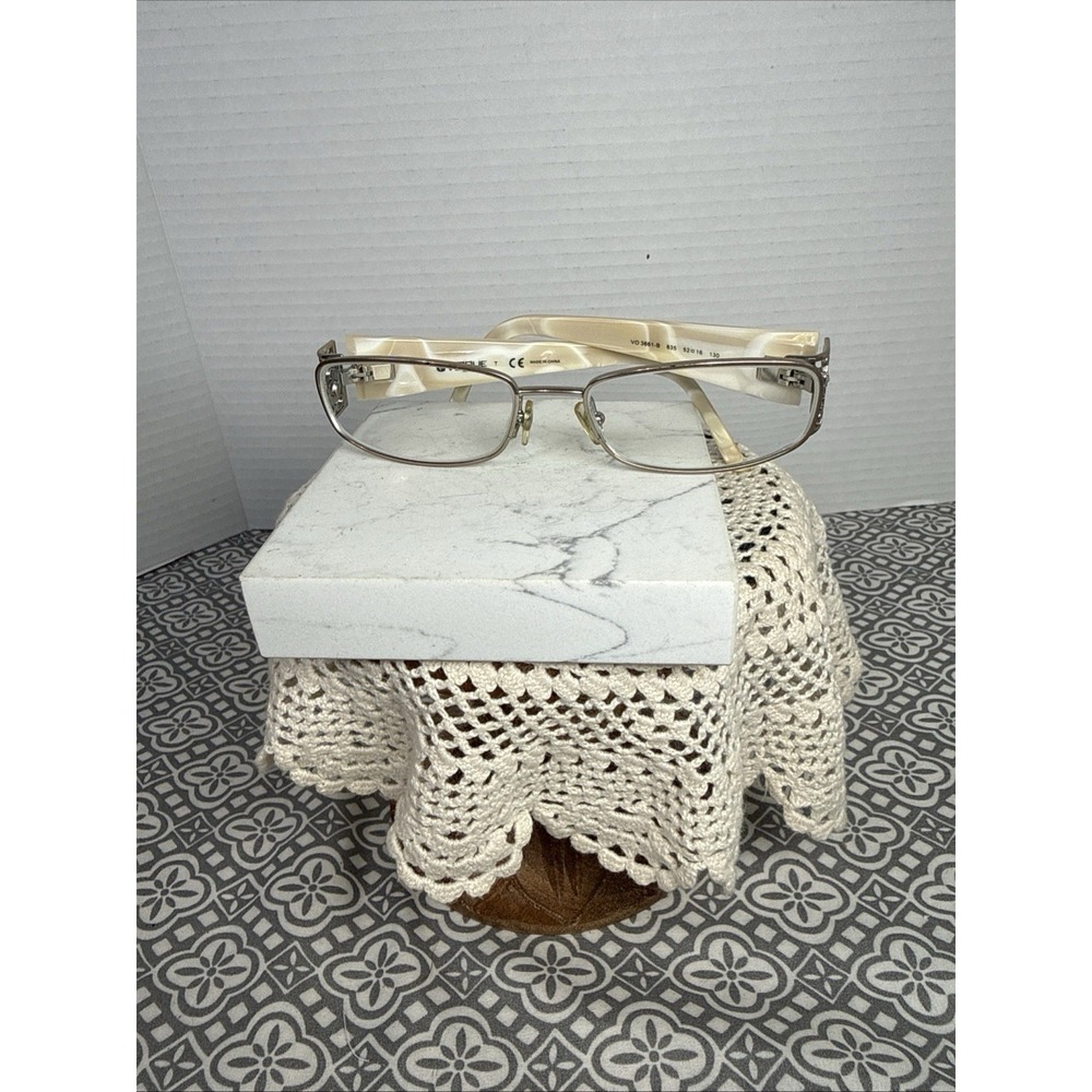 Vogue VO 3661-B 835 Gold Tan Ivory Rectangle Sunglasses Frames 52-16 130